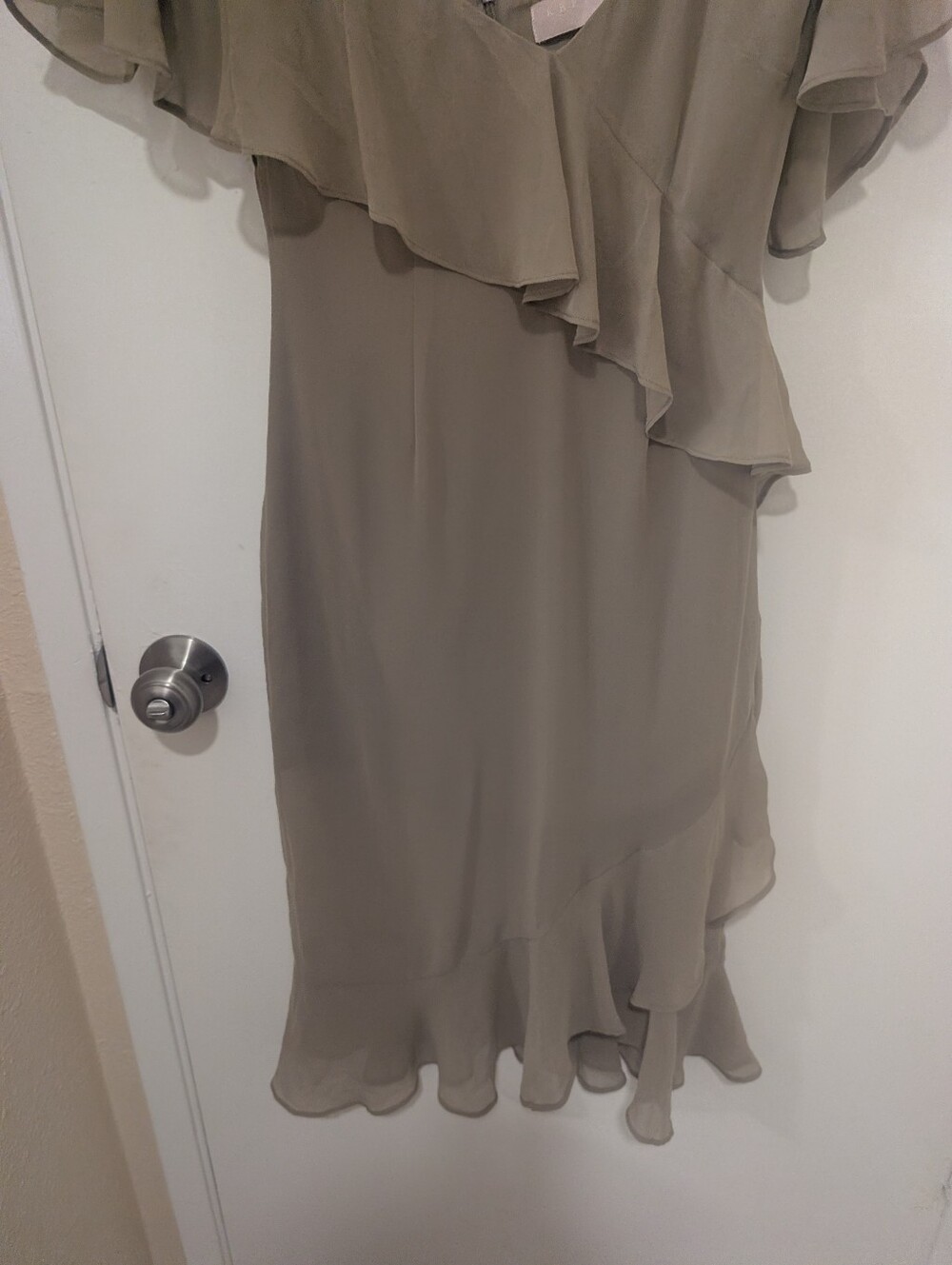Keepsake Ruffled Chiffon Midi Dress In Willow - Picture 4 of 12